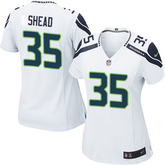 Women's Nike Seattle Seahawks #35 DeShawn Shead Game White NFL Jersey - Ujersey