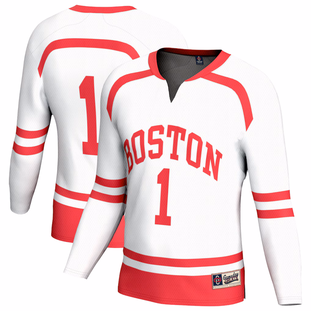Youth GameDay Greats White Boston University Lightweight Collegiate Men's Hockey Fashion Jersey - Ujersey