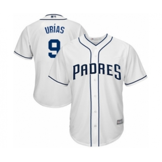 Youth San Diego Padres #9 Luis Urias Authentic White Home Cool Base Baseball Player Jersey - Ujersey