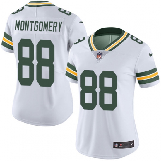 Women's Nike Green Bay Packers #88 Ty Montgomery Elite White NFL Jersey - Ujersey