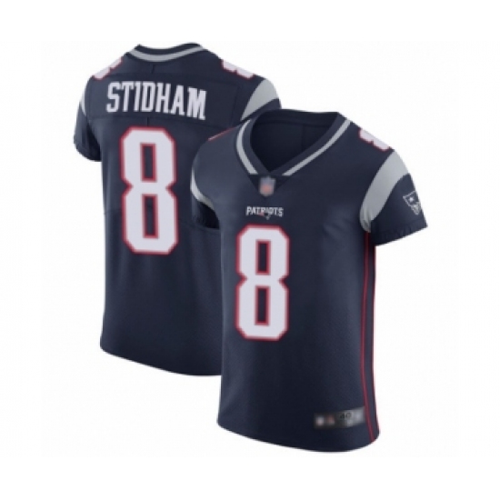 Men's New England Patriots #8 Jarrett Stidham Navy Blue Team Color Vapor Untouchable Elite Player Football Jersey - Ujersey