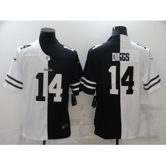Men's Buffalo Bills #14 Stefon Diggs Split Black-White Fashion Football Limited Jersey - Ujersey