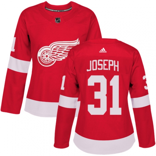 Women's Adidas Detroit Red Wings #31 Curtis Joseph Authentic Red Home NHL Jersey - Ujersey