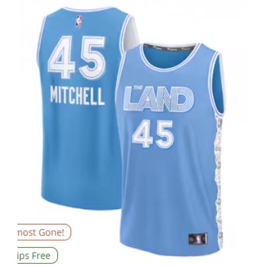 Men's Cleveland Cavaliers #45 Donovan Mitchell Fanatics Light Blue 2024-25 Fast Break Player Jersey - Ujersey