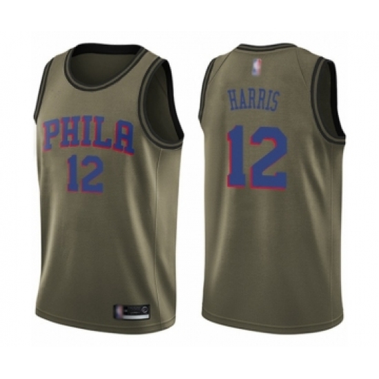 Men's Philadelphia 76ers #12 Tobias Harris Swingman Green Salute to Service Basketball Jersey - Ujersey
