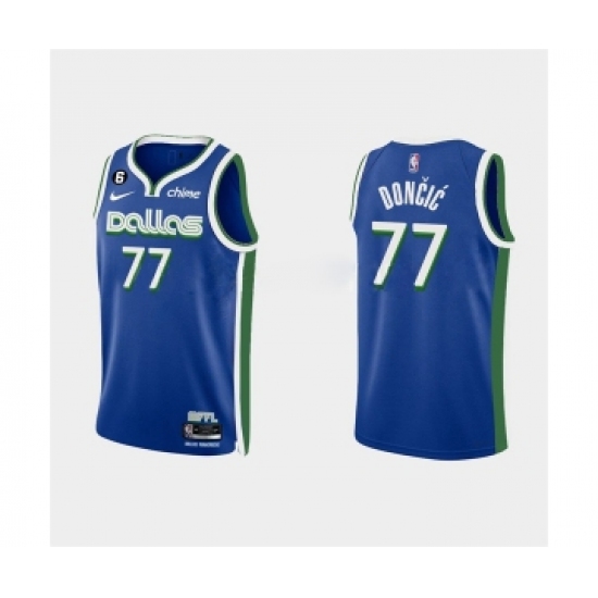 Men's Dallas Mavericks #77 Luka Doncic Blue Stitched Basketball Jersey - Ujersey