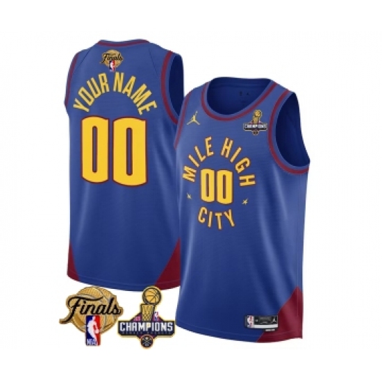 Men's Denver Nuggets Active Player Custom Blue 2023 Nuggets Champions And Finals Statemenr Edition Stitched Basketball Jersey - Ujersey