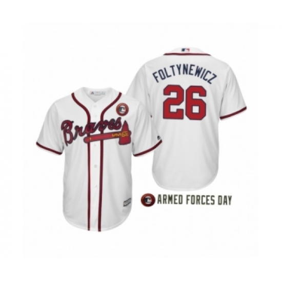 Youth 2019 Armed Forces Day Mike Foltynewicz #26 Atlanta Braves White Jersey - Ujersey