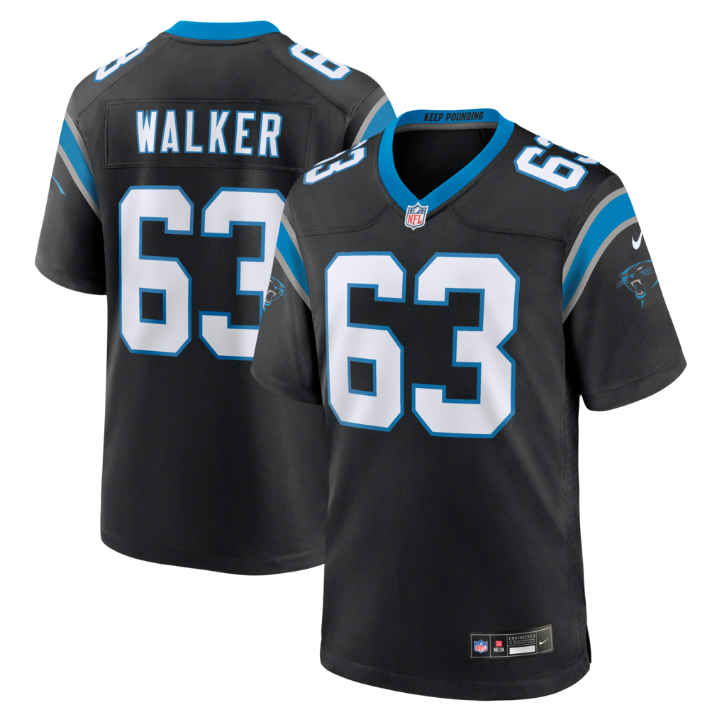 Men's Carolina Panthers Rasheed Walker Nike Black Team Game Jersey - ujerseystore