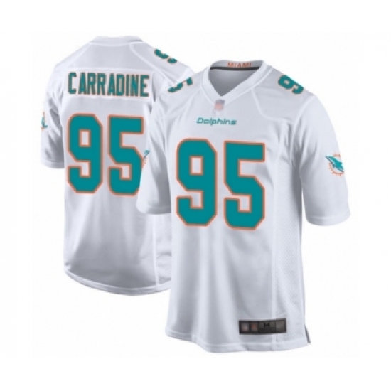 Men's Miami Dolphins #95 Tank Carradine Game White Football Jersey - Ujersey