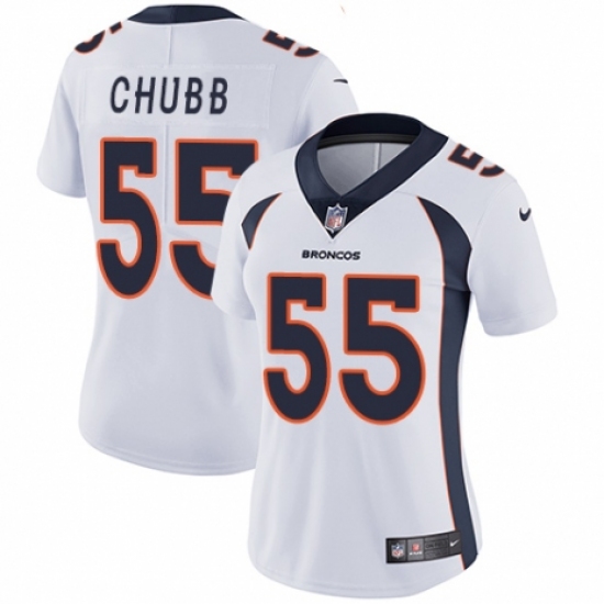 Women's Nike Denver Broncos #55 Bradley Chubb White Vapor Untouchable Limited Player NFL Jersey - Ujersey