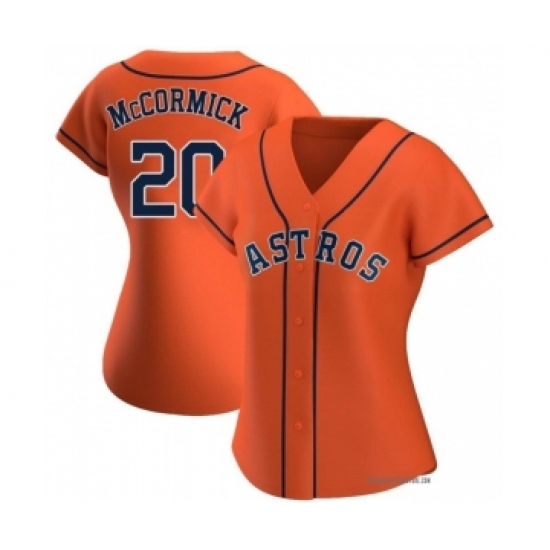 Women's Houston Astros #20 Chas McCormick Orange Stitched MLB Cool Base Nike Jersey - Ujersey
