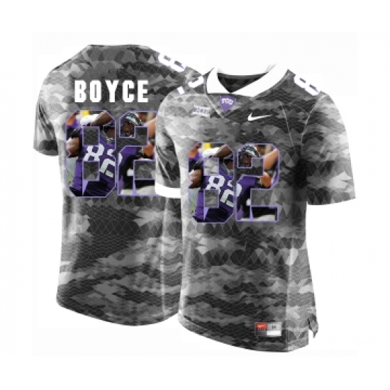 TCU Horned Frogs 82 Josh Boyce Gray With Portrait Print College Football Limited Jersey - Ujersey