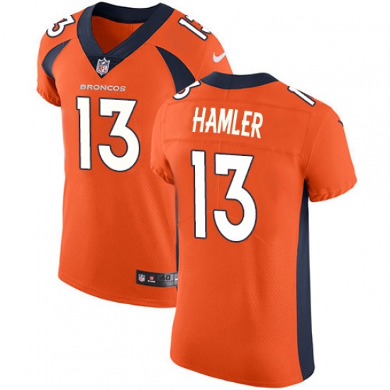 Men's Denver Broncos #13 KJ Hamler Orange Team Color Stitched Vapor Untouchable Elite Jersey - Ujersey