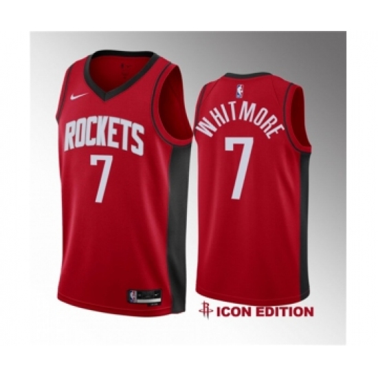 Men's Houston Rockets #7 Cam Whitmore Red 2023 Draft Icon Edition Stitched Basketball Jersey - Ujersey