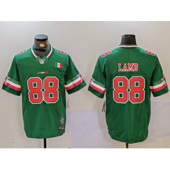 Men's Dallas Cowboys #88 CeeDee Lamb 2024 Mexico Green FUSE Stitched Jersey - Ujersey