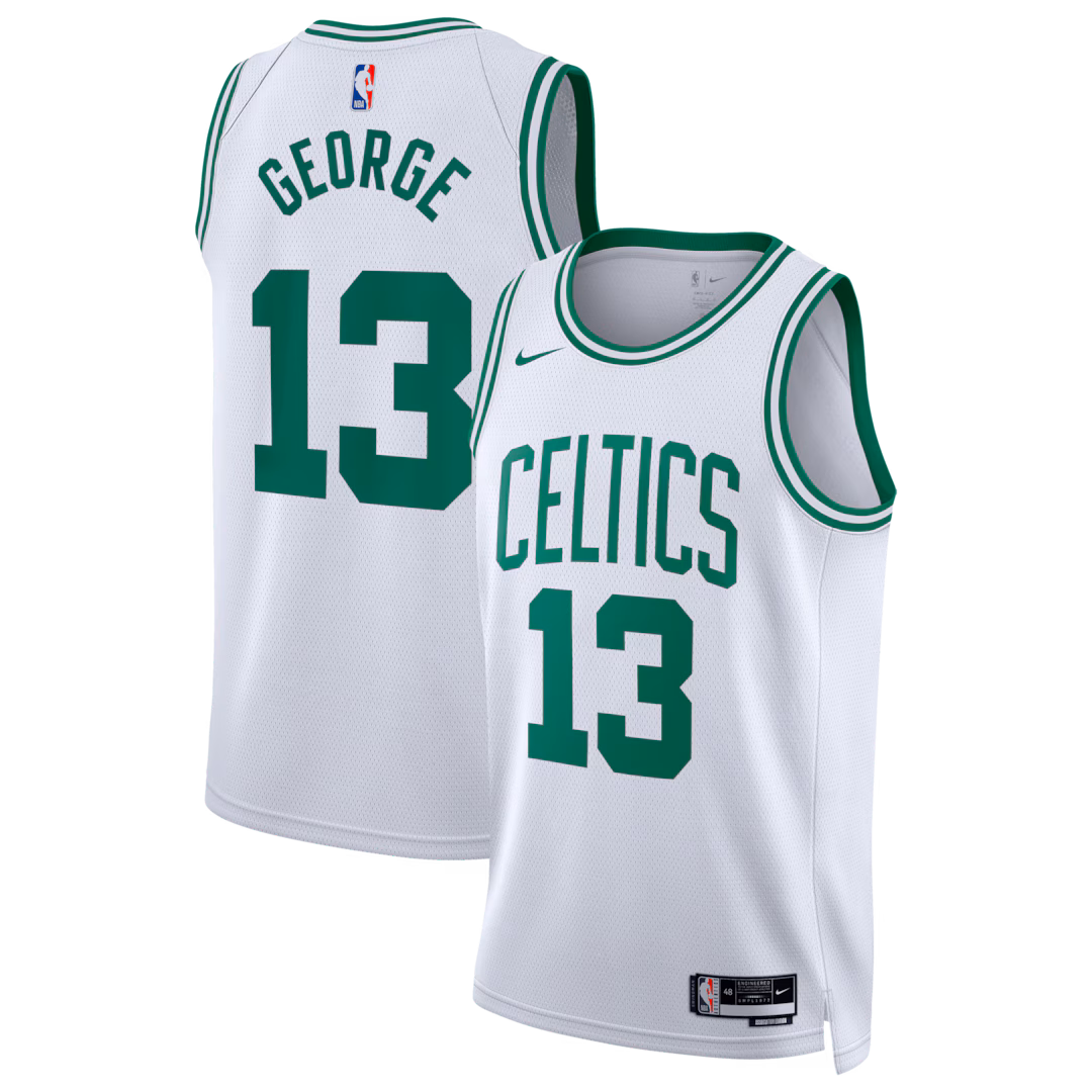 Unisex Boston Celtics Paul George Nike White Swingman Jersey - Association Edition