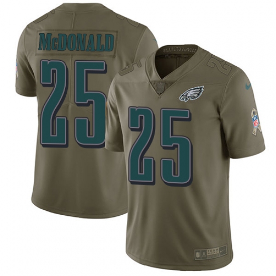 Youth Nike Philadelphia Eagles #25 Tommy McDonald Limited Olive 2017 Salute to Service NFL Jersey - Ujersey