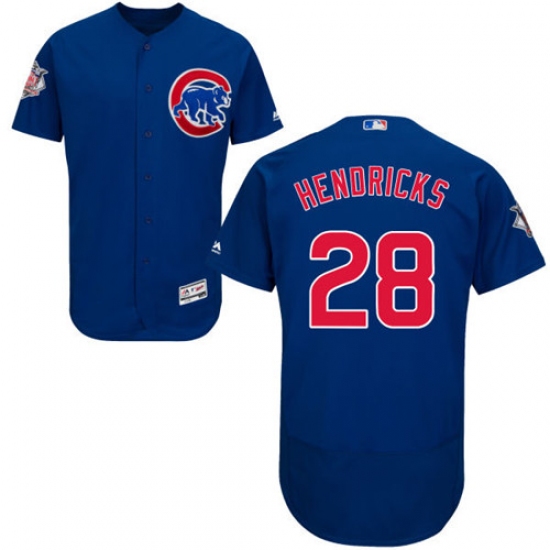 Men's Majestic Chicago Cubs #28 Kyle Hendricks Royal Blue Alternate Flexbase Authentic Collection MLB Jersey - Ujersey