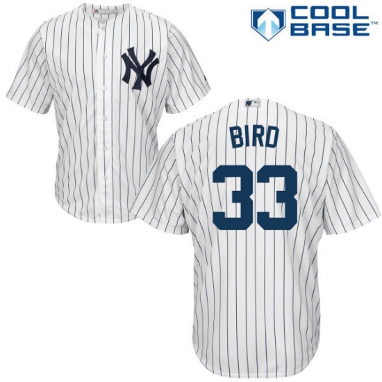 Men's Majestic New York Yankees #33 Greg Bird Replica White Home MLB Jersey - Ujersey