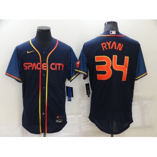 Men's Houston Astros #34 Nolan Ryan Nike Navy 2022 City Connect Player Jersey - Ujersey