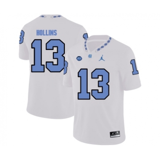 North Carolina Tar Heels 13 Mack Hollins White College Football Jersey - Ujersey