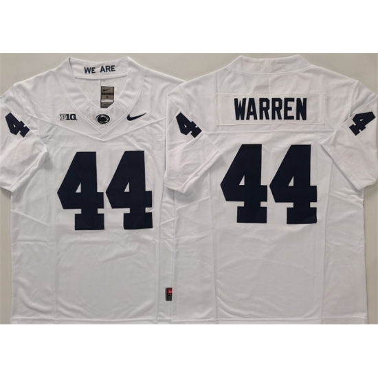 Men's Penn State Nittany Lions #44 Davis Warren White 2024 F.U.S.E. Stitched Jersey - Ujersey