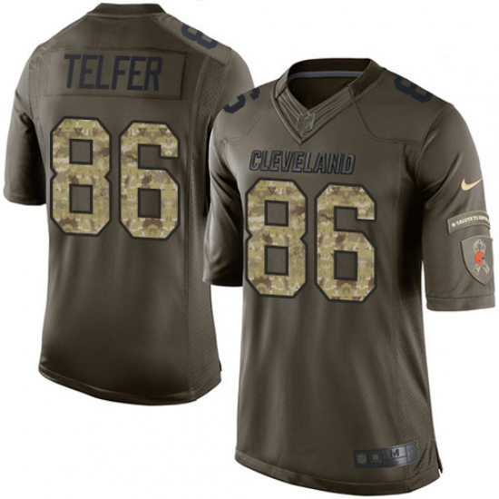 Men's Nike Cleveland Browns #86 Randall Telfer Elite Green Salute to Service NFL Jersey - Ujersey