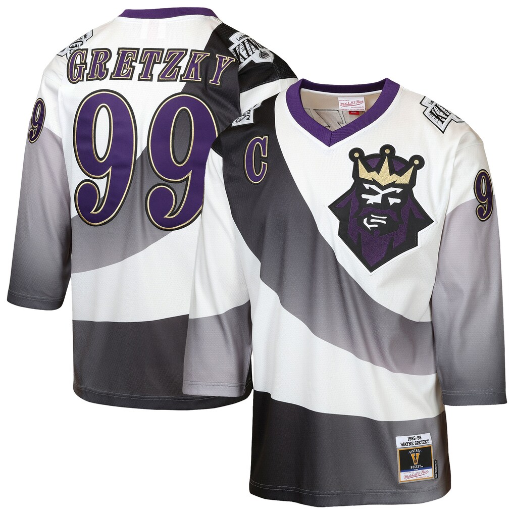 Youth Los Angeles Kings Wayne Gretzky Mitchell & Ness White 1995/96 Power Play Throwback Alternate Player Jersey with Captain Patch - U-jersey