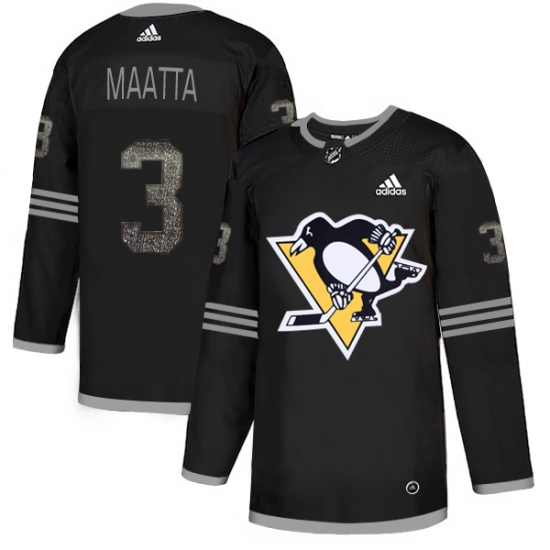 Men's Adidas Pittsburgh Penguins #3 Olli Maatta Black Authentic Classic Stitched NHL Jersey - Ujersey