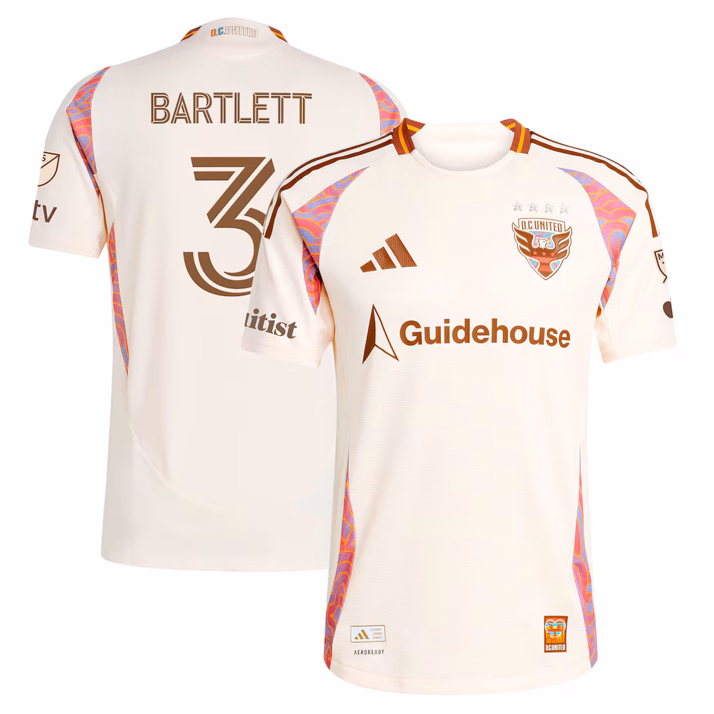 Men's D.C. United Lucas Bartlett adidas Natural 2025 The Soul Kit On-Field Authentic Jersey - ujerseystore