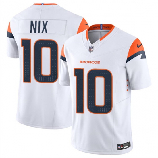 Men's Denver Broncos #10 Bo Nix White 2024 Draft F.U.S.E. Vapor Limited Football Stitched Jersey - Ujersey