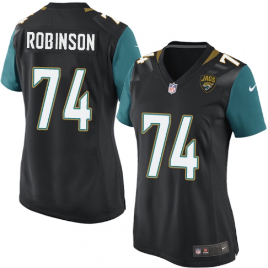 Women's Nike Jacksonville Jaguars #74 Cam Robinson Game Black Alternate NFL Jersey - Ujersey