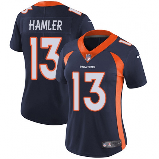 Women's Denver Broncos #13 KJ Hamler Navy Blue Alternate Stitched Vapor Untouchable Limited Jersey - Ujersey