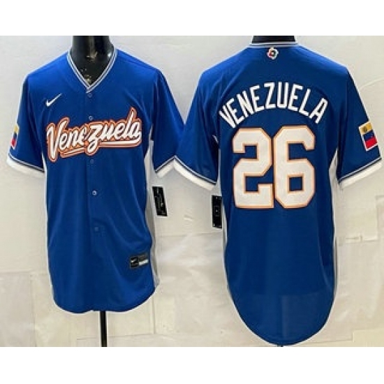 Men's Venezuela #26 Campeones Blue 2026 World Baseball Classic Cool Base Jersey - Ujersey