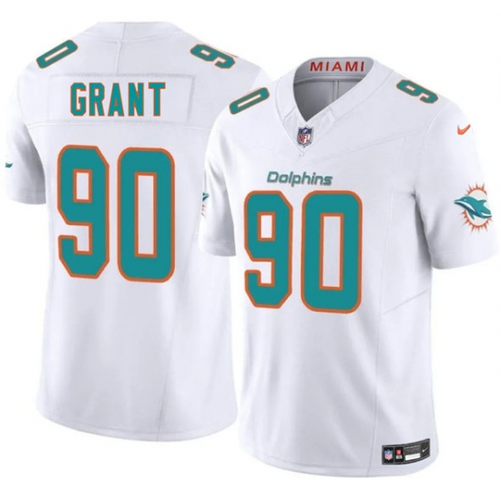 Men's Miami Dolphins #90 Kenneth Grant White 2025 Draft F.U.S.E. Vapor Limited Football Stitched Jersey - Ujersey