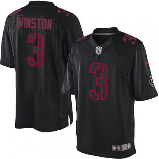 Men's Nike Tampa Bay Buccaneers #3 Jameis Winston Limited Black Impact NFL Jersey - Ujersey