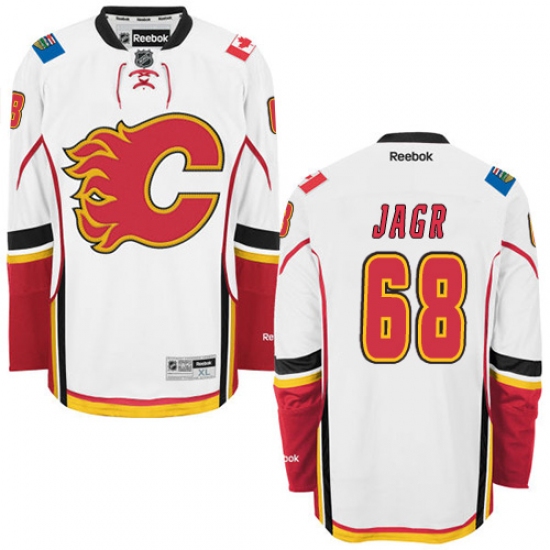 Youth Reebok Calgary Flames #68 Jaromir Jagr Authentic White Away NHL Jersey - Ujersey