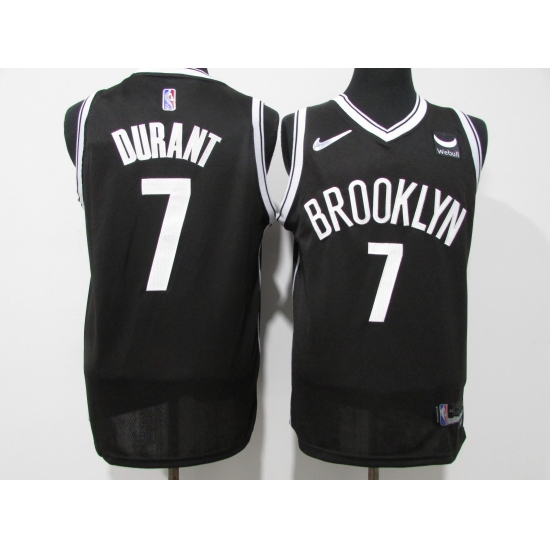 Men's Brooklyn Nets #7 Kevin Durant Black 75th Anniversary Diamond Stitched Jersey - Ujersey