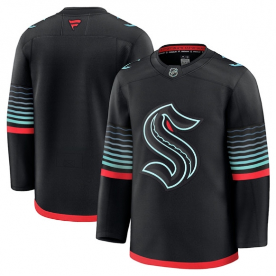 Men's Seattle Kraken Blank Black Alternate Stitched Hockey Jersey - Ujersey