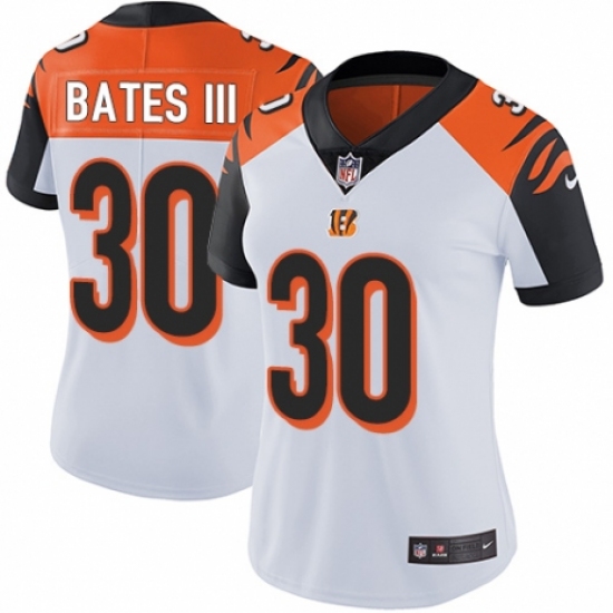 Women's Nike Cincinnati Bengals #30 Jessie Bates III White Vapor Untouchable Limited Player NFL Jersey