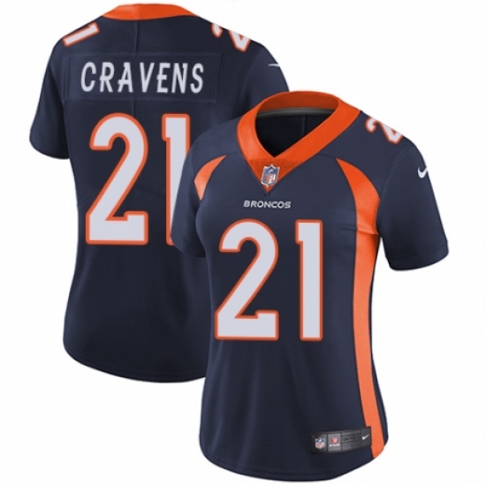 Women's Nike Denver Broncos #21 Su'a Cravens Navy Blue Alternate Vapor Untouchable Elite Player NFL Jersey - Ujersey