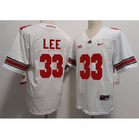 Men's Ohio State Buckeyes #33 Lee White Limited Stitched Football Jersey - Ujersey