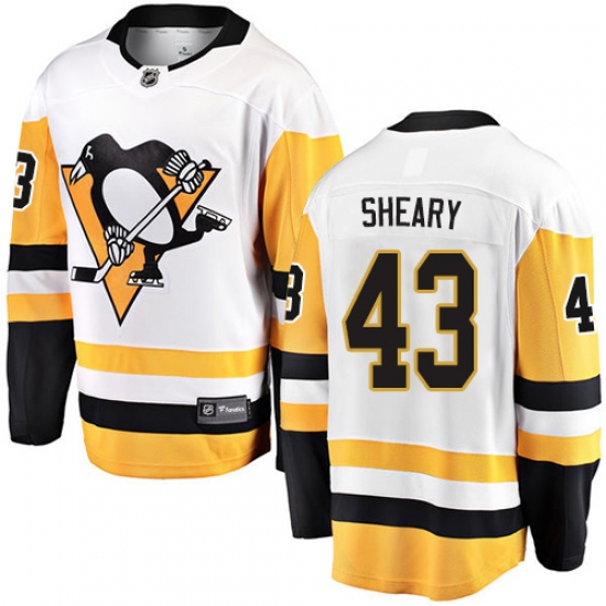 Men's Pittsburgh Penguins #43 Conor Sheary Fanatics Branded White Away Breakaway NHL Jersey - Ujersey