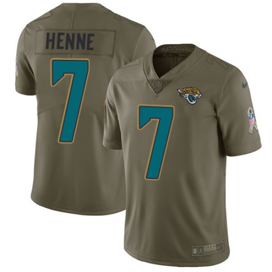 Youth Nike Jacksonville Jaguars #7 Chad Henne Limited Olive 2017 Salute to Service NFL Jersey - Ujersey