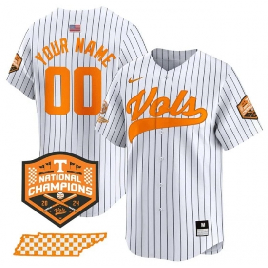 Men's Tennessee Volunteers Active Player Custom White Pinstripe 2024 Champions Vapor Limited Stitched Jersey - Ujersey