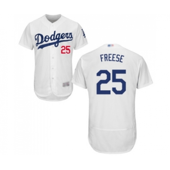 Men's Los Angeles Dodgers #25 David Freese White Home Flex Base Authentic Collection Baseball Jersey - Ujersey