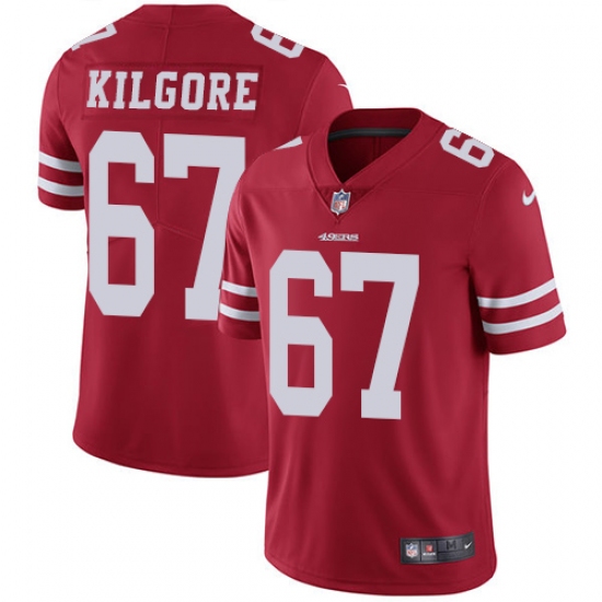 Youth Nike San Francisco 49ers #67 Daniel Kilgore Red Team Color Vapor Untouchable Limited Player NFL Jersey - Ujersey
