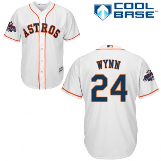 Youth Majestic Houston Astros #24 Jimmy Wynn Authentic White Home 2017 World Series Champions Cool Base MLB Jersey - Ujersey