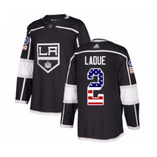 Youth Los Angeles Kings #2 Paul LaDue Authentic Black USA Flag Fashion Hockey Jersey - Ujersey